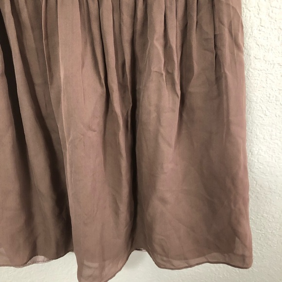 Parker brown sequins chiffon silk Strapless dress - Picture 4 of 8